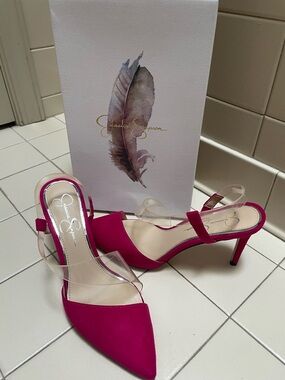 Jessica Simpson raspberry heels